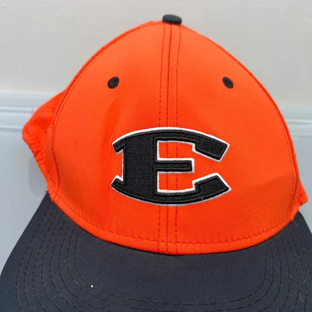 The Game Pro E‎ Hat Mens Medium Orange Baseball Cap Embroidered Logo Embroidered